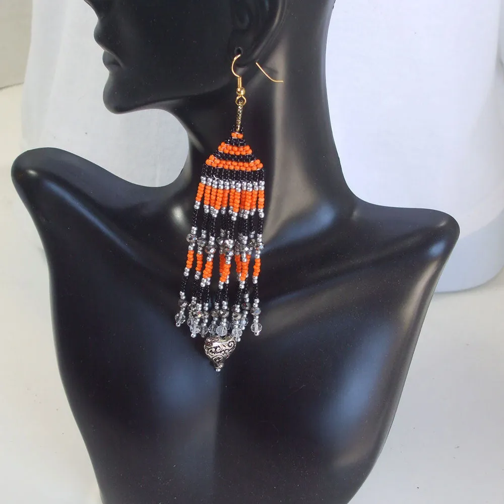 Egda, Halloween Fringe Dangle Earrings