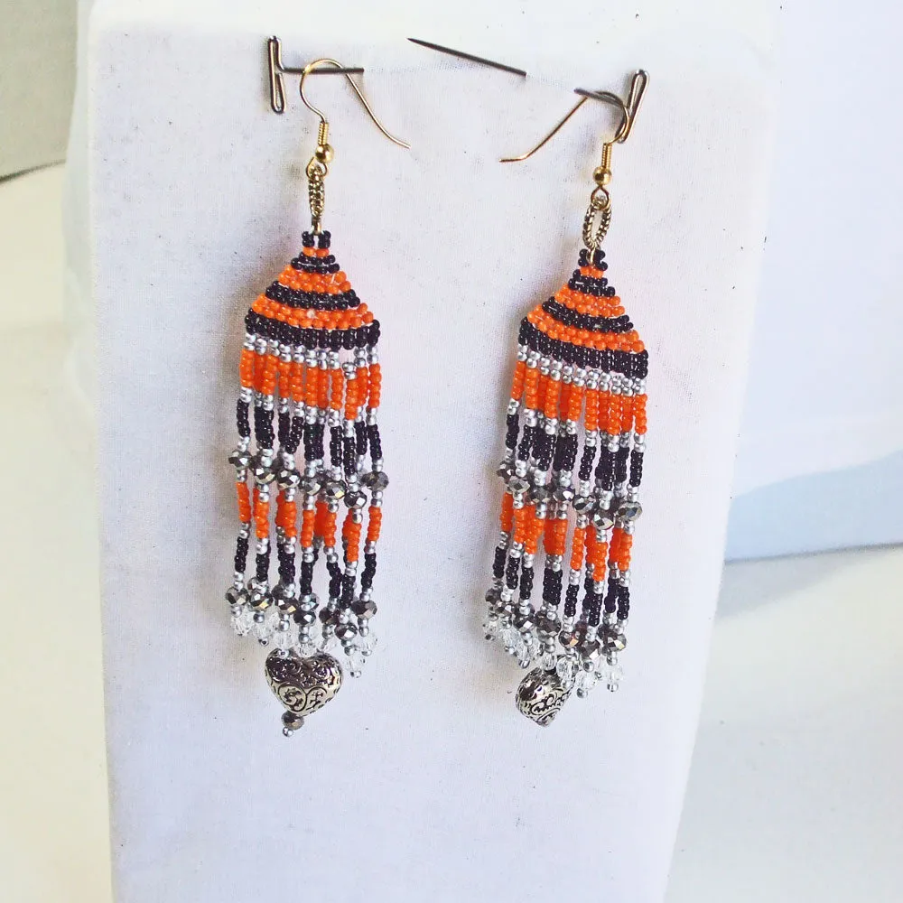 Egda, Halloween Fringe Dangle Earrings