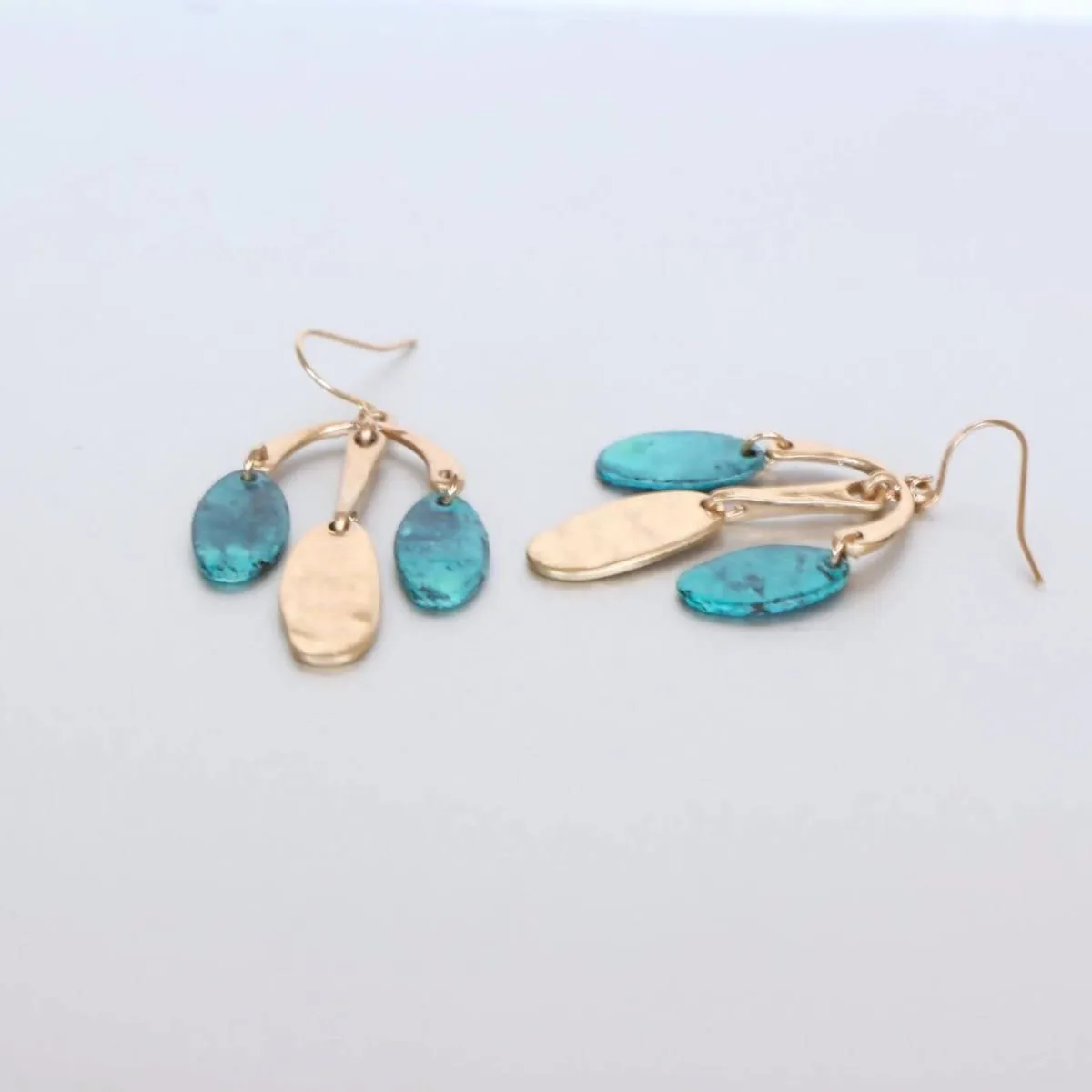 Egyptian Turquoise Earrings, Gold Dangling Earrings, Turquoise Ear Hoops, Gifts For Her, Bohemian Jewelry, Minimalist Jewelry, (SE19)