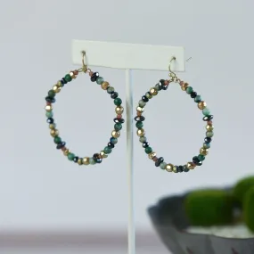 Eliza Beaded Circle Dangle Earrings