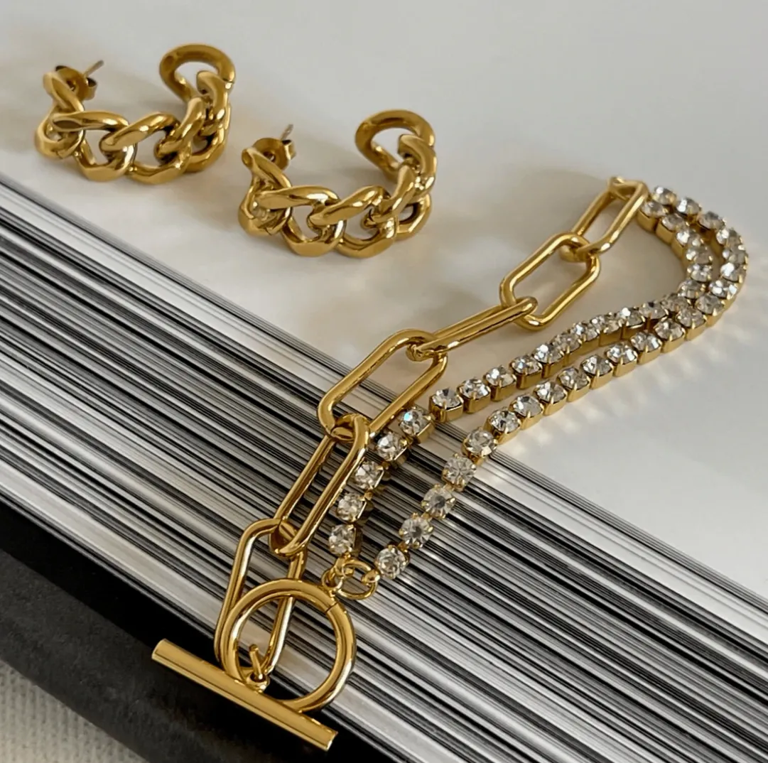 Ellie Vail - Braxton Chain Hoop Earring