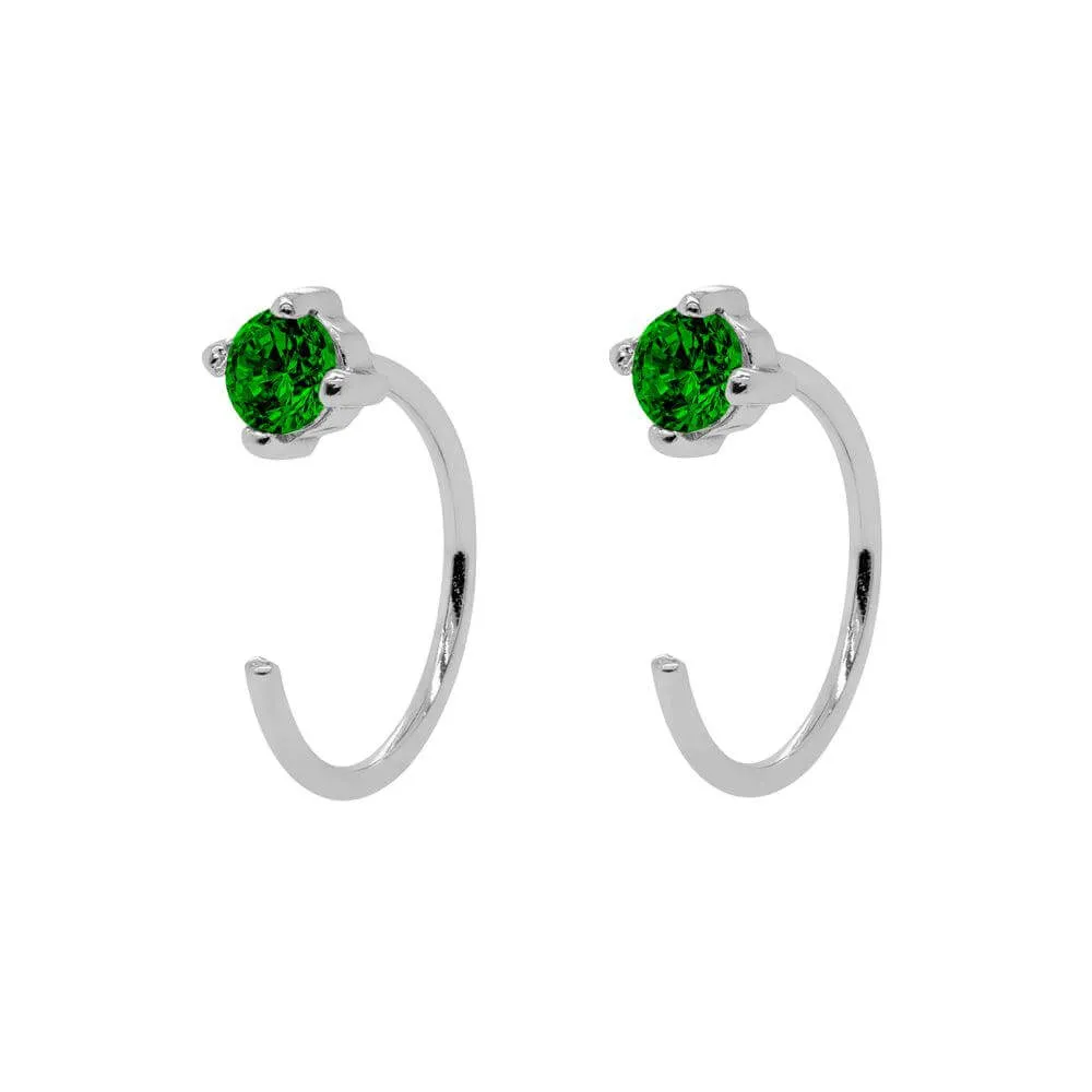 Emerald Open Huggies Earrings