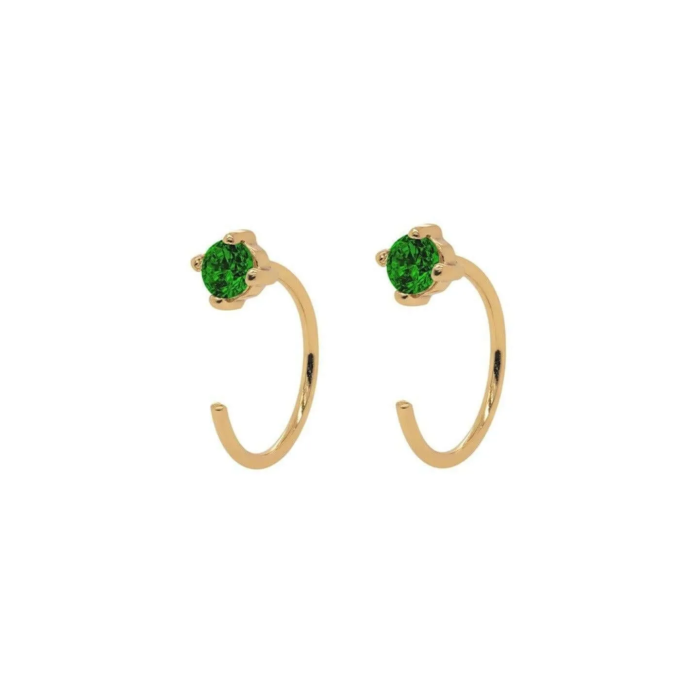 Emerald Open Huggies Earrings