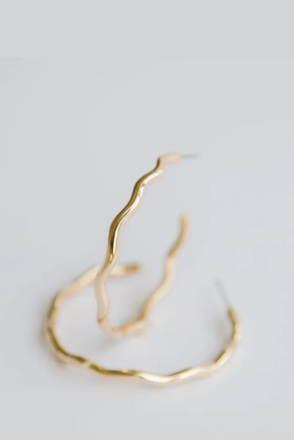 Emmary Large Wavy Gold Hoops