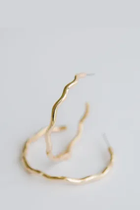 Emmary Large Wavy Gold Hoops