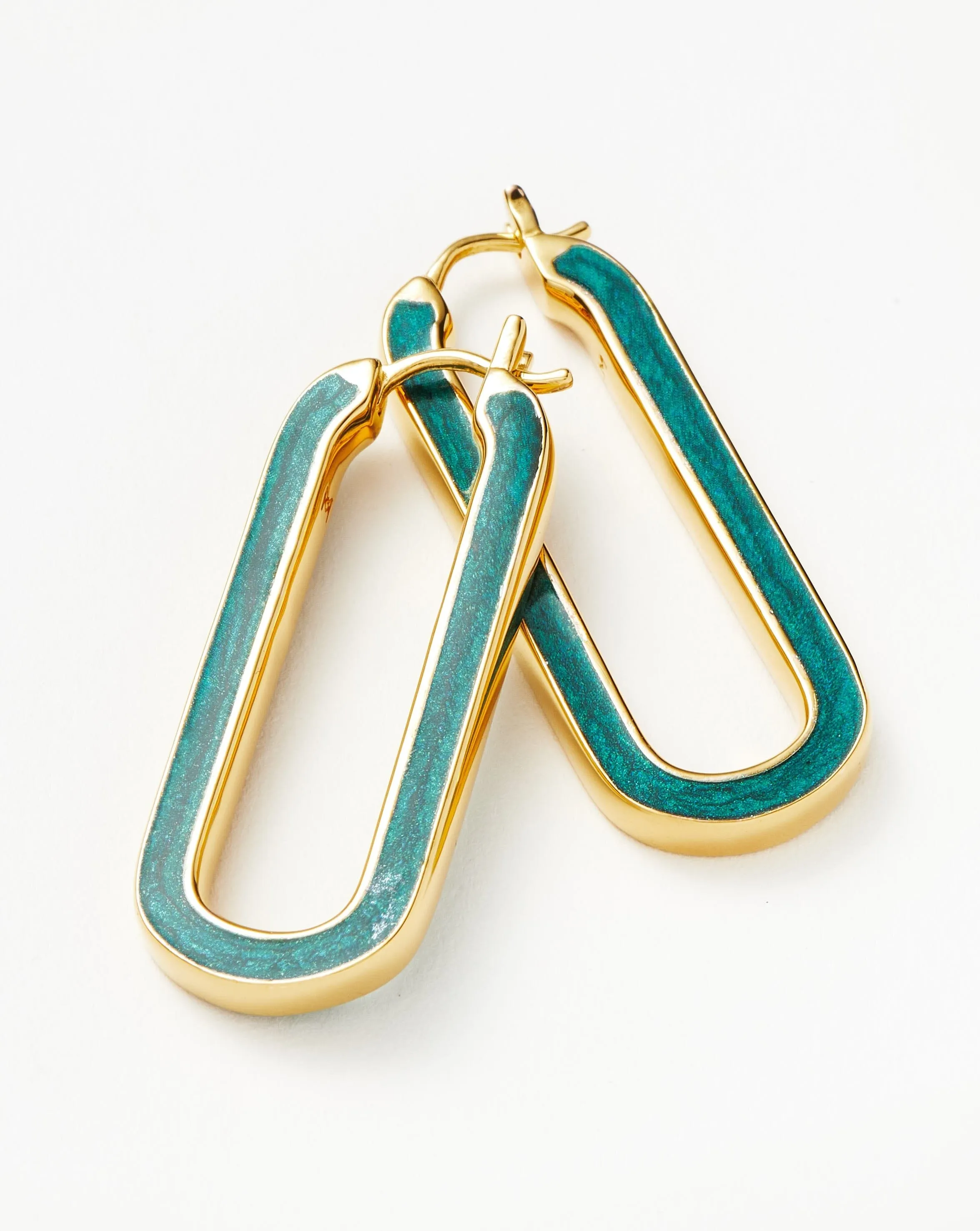 Enamel Haze Ovate Large Hoop Earrings