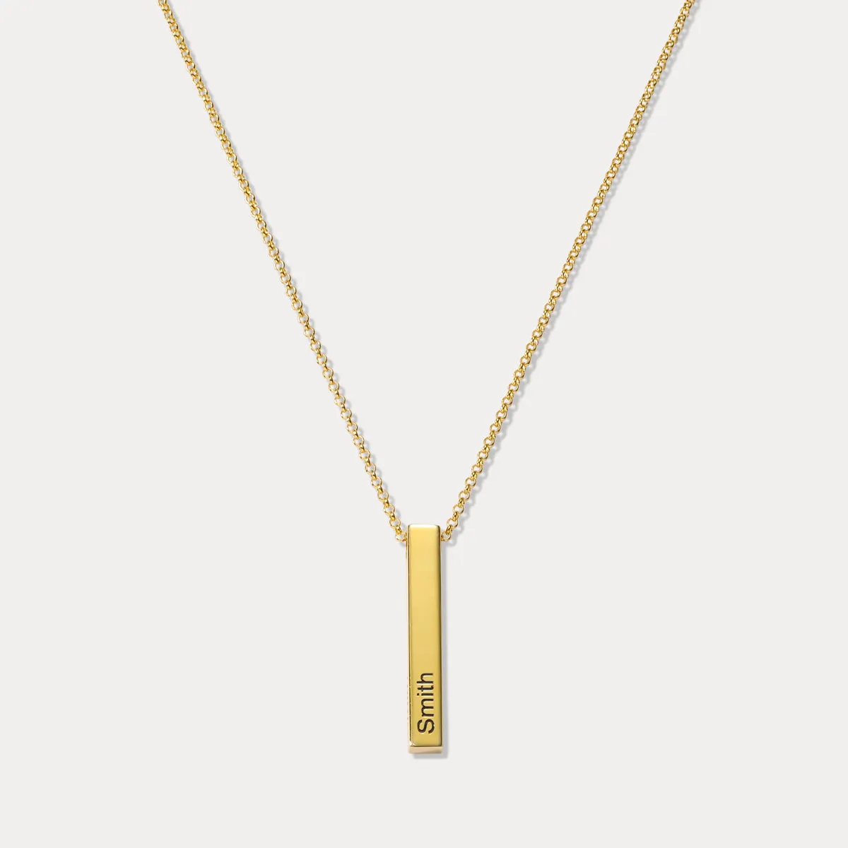 Engraved 3D Bar Name Necklace