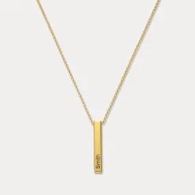 Engraved 3D Bar Name Necklace