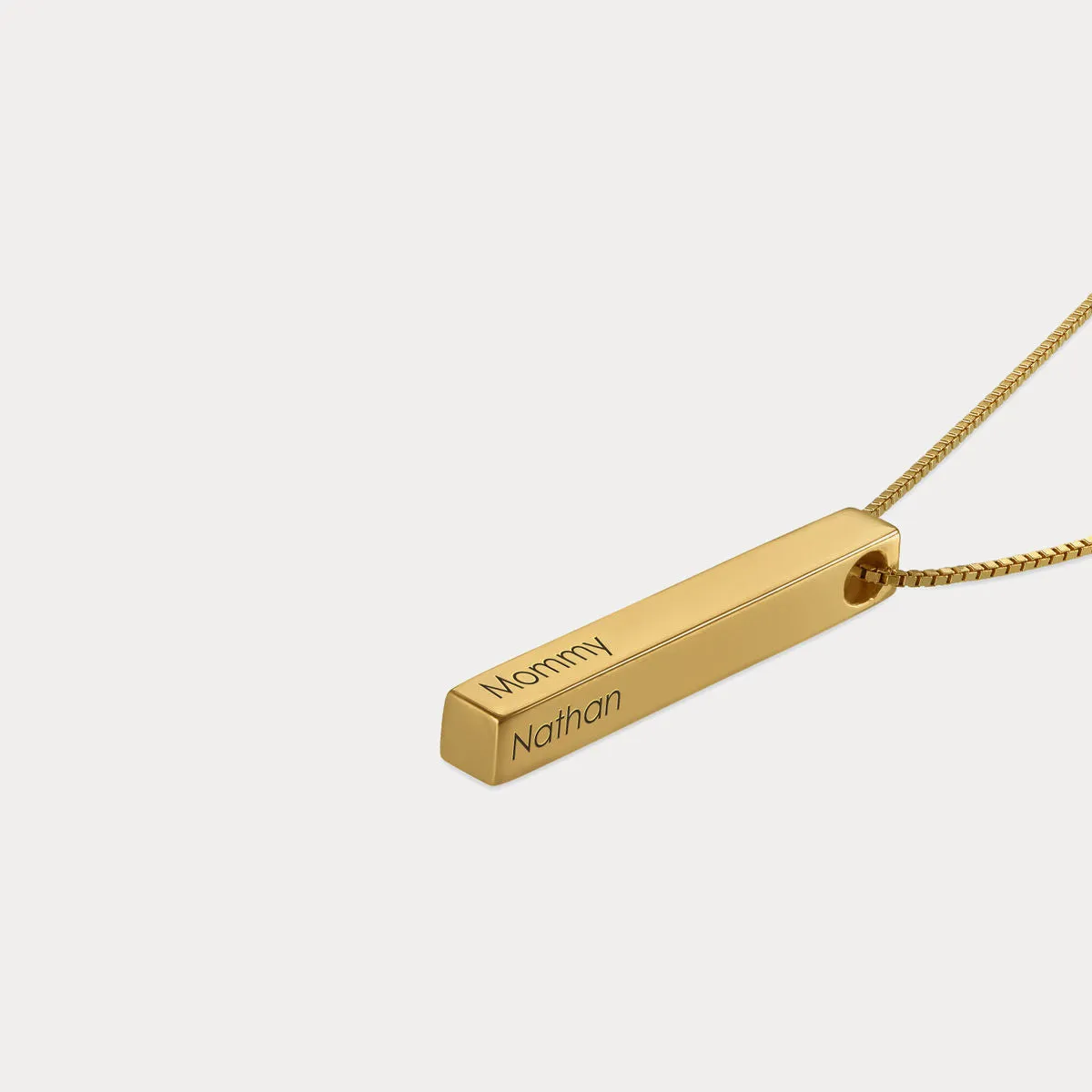 Engraved 3D Bar Name Necklace