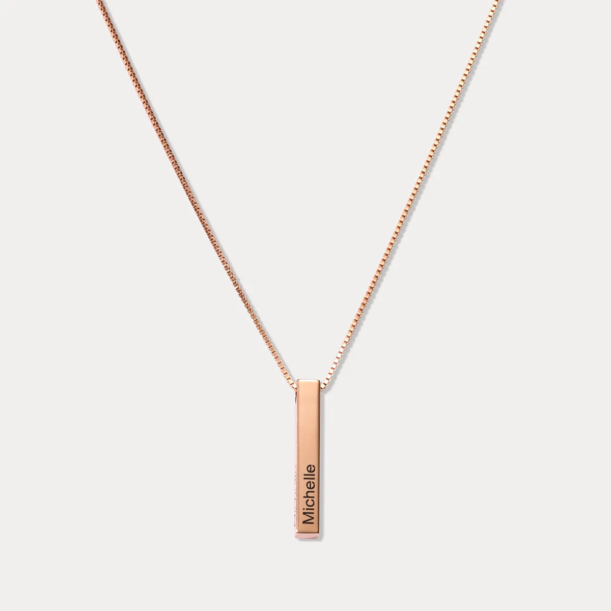 Engraved 3D Bar Name Necklace