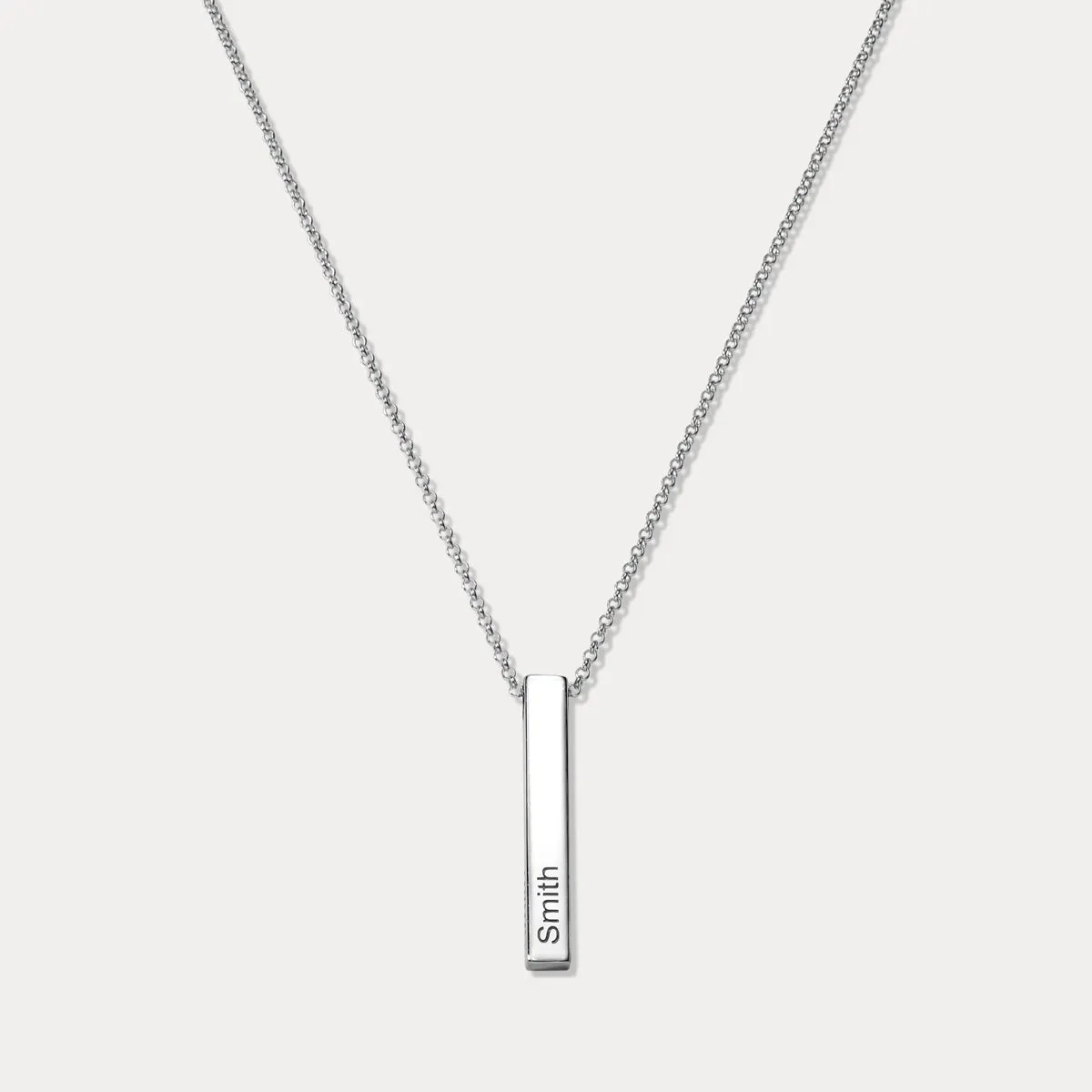 Engraved 3D Bar Name Necklace