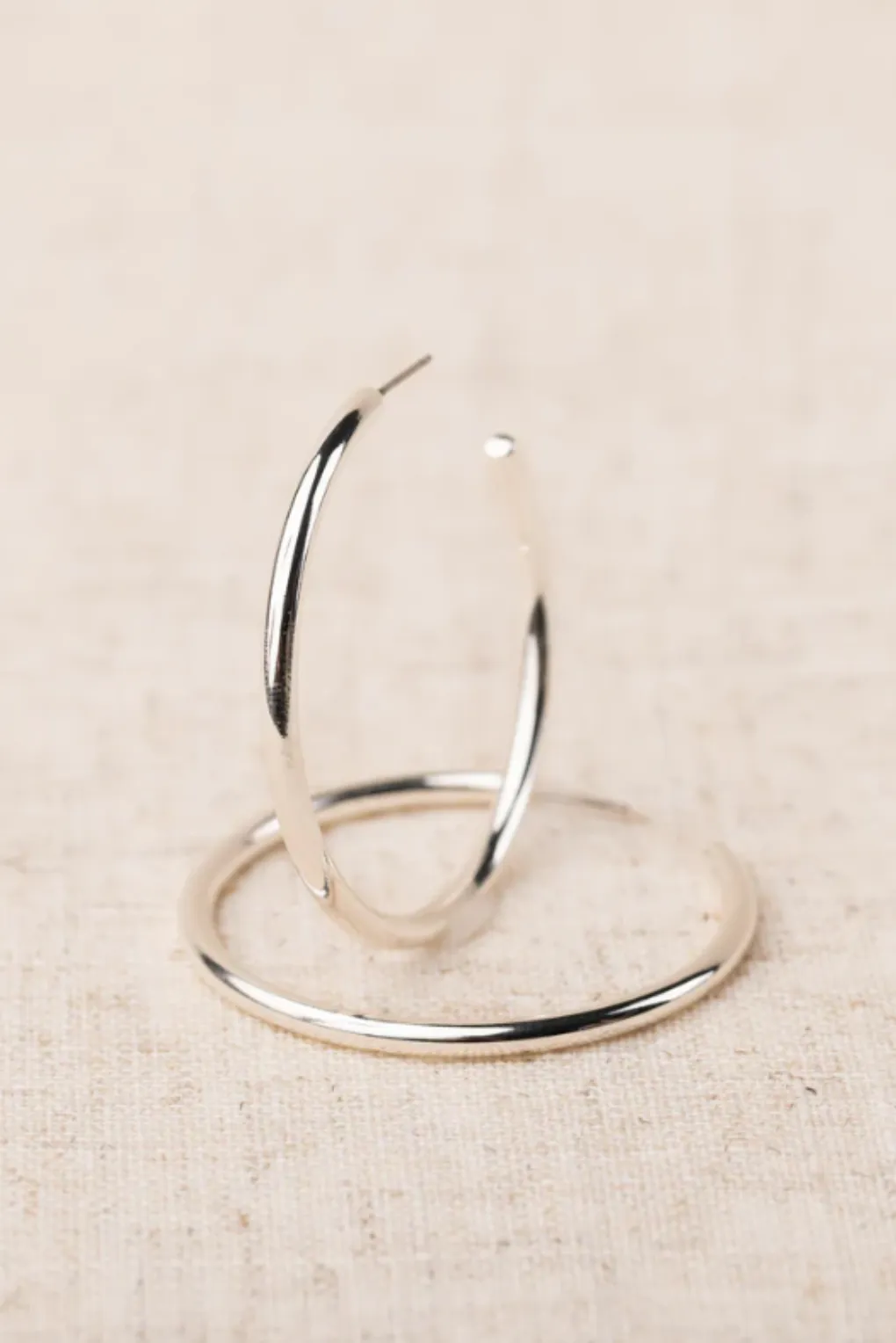 Estonia Shiny Silver Hoops