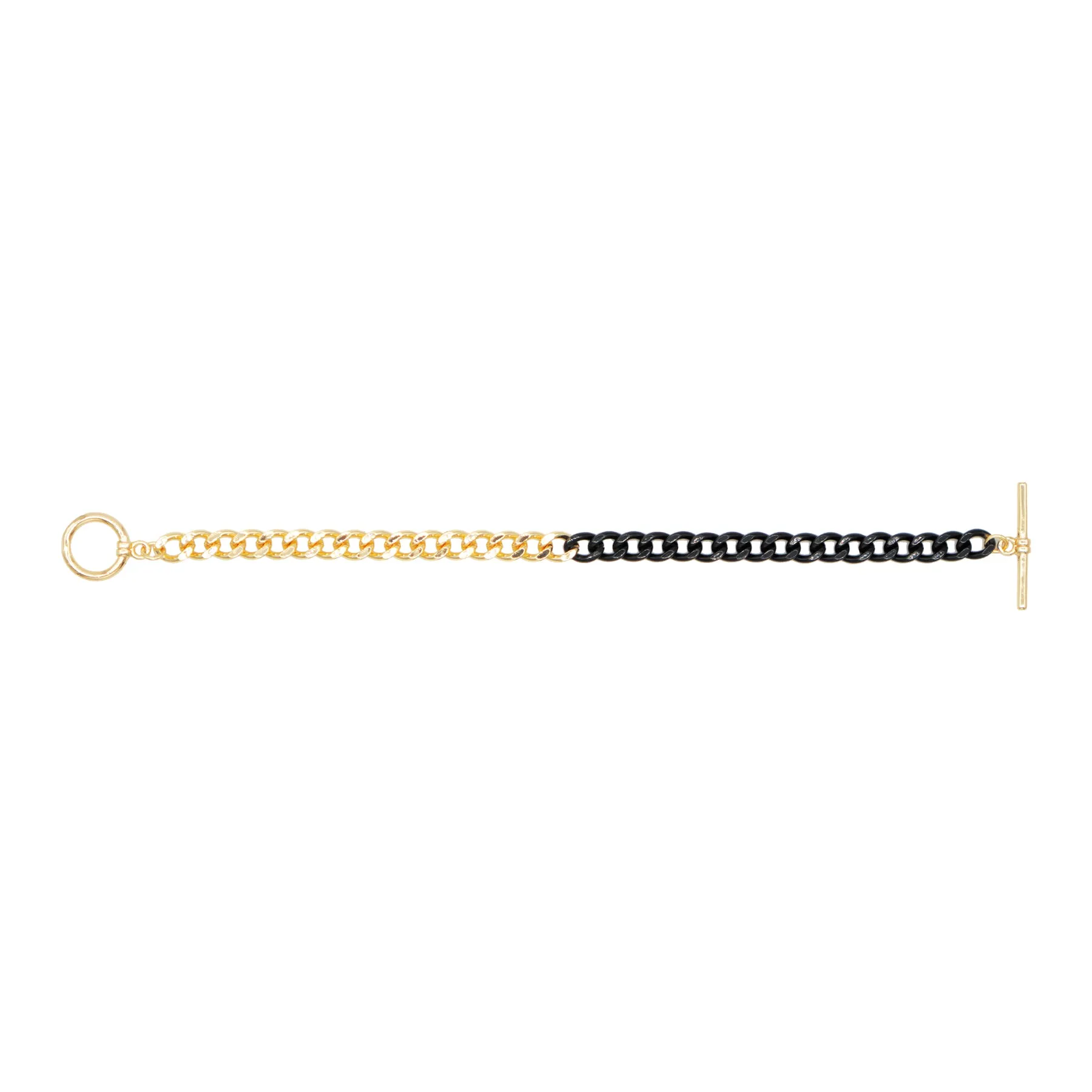 Fashion Jewelry Bracelet - Half Gold Curb Chain