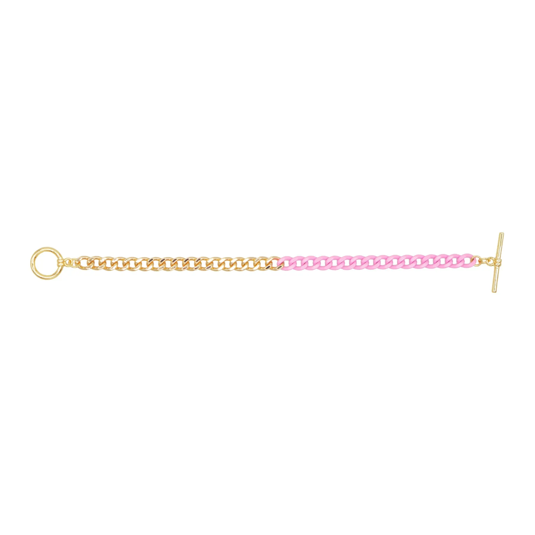 Fashion Jewelry Bracelet - Half Gold Curb Chain