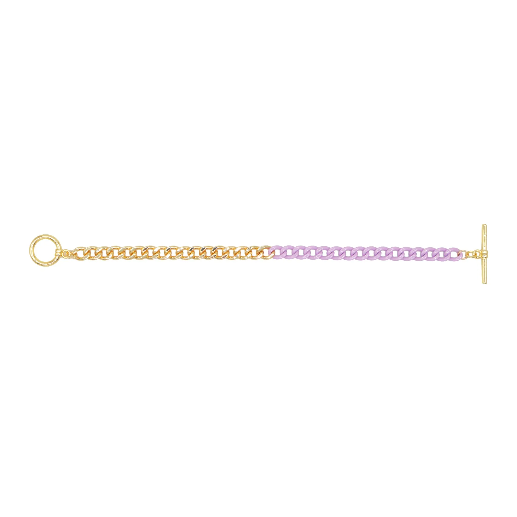 Fashion Jewelry Bracelet - Half Gold Curb Chain