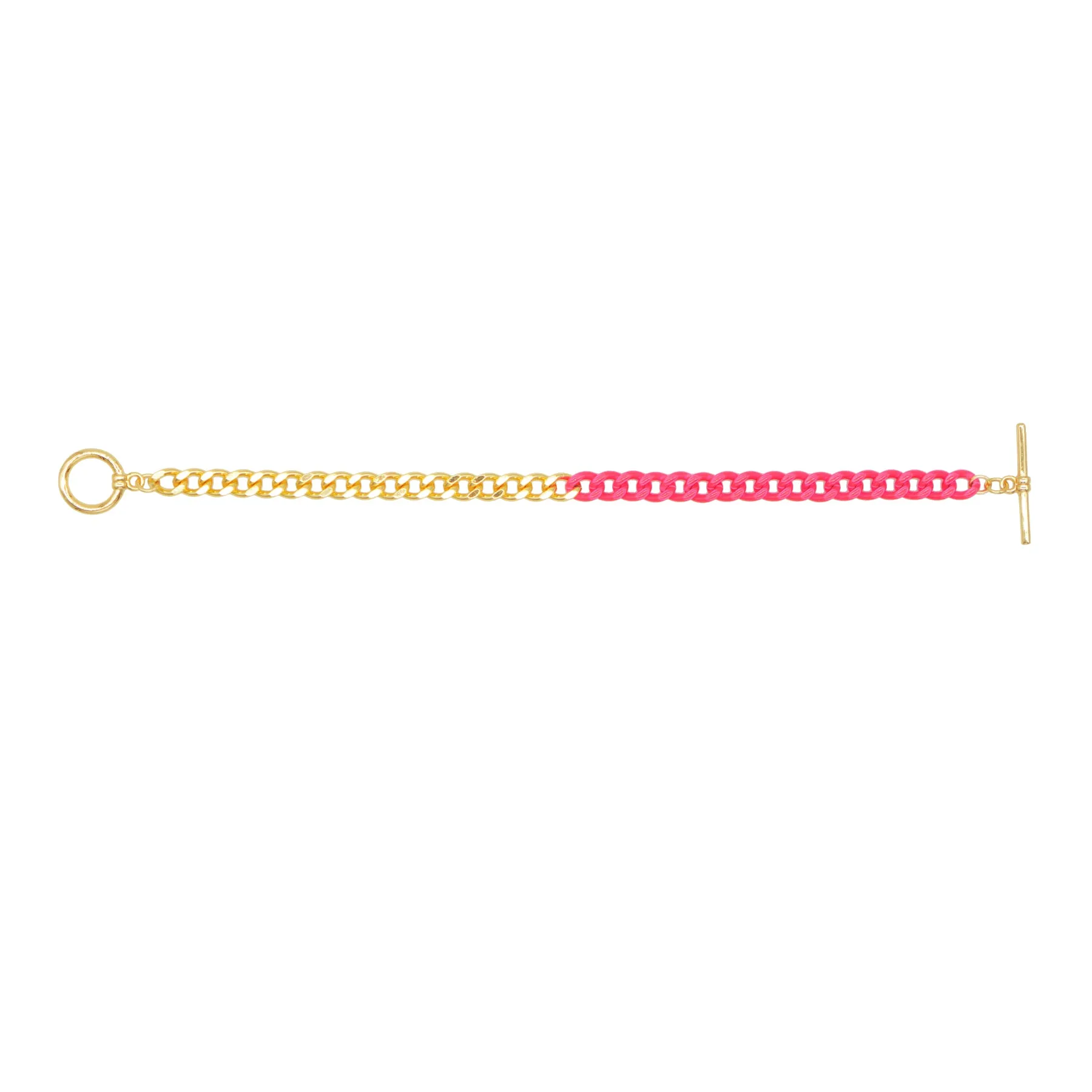 Fashion Jewelry Bracelet - Half Gold Curb Chain