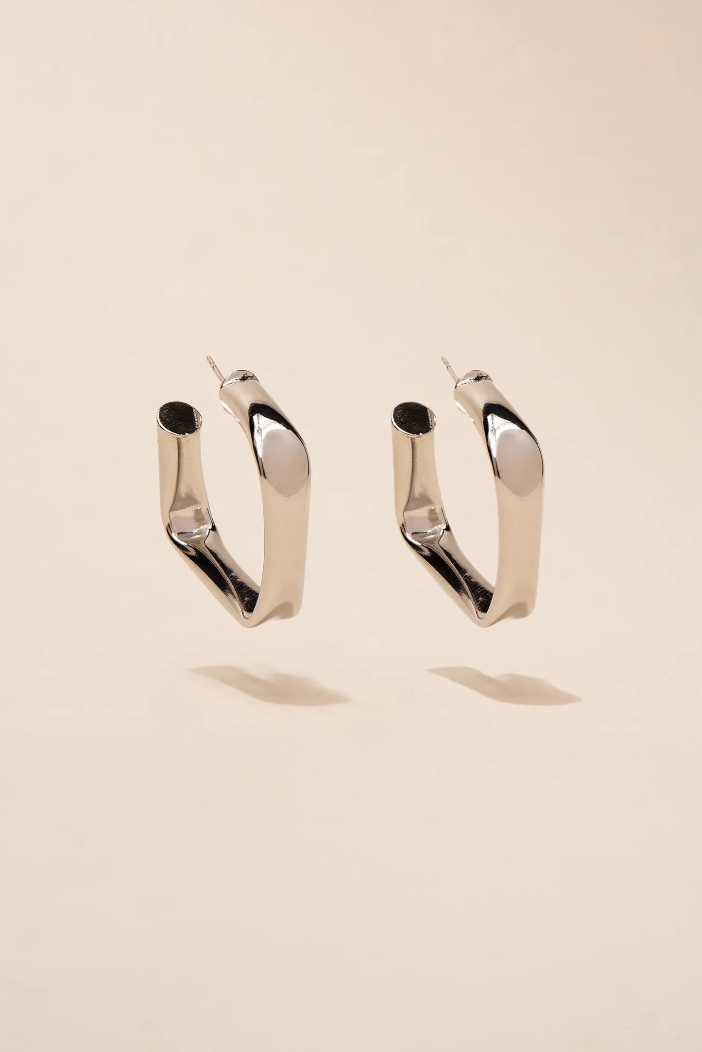 Fay Square Hoop Post Earrings