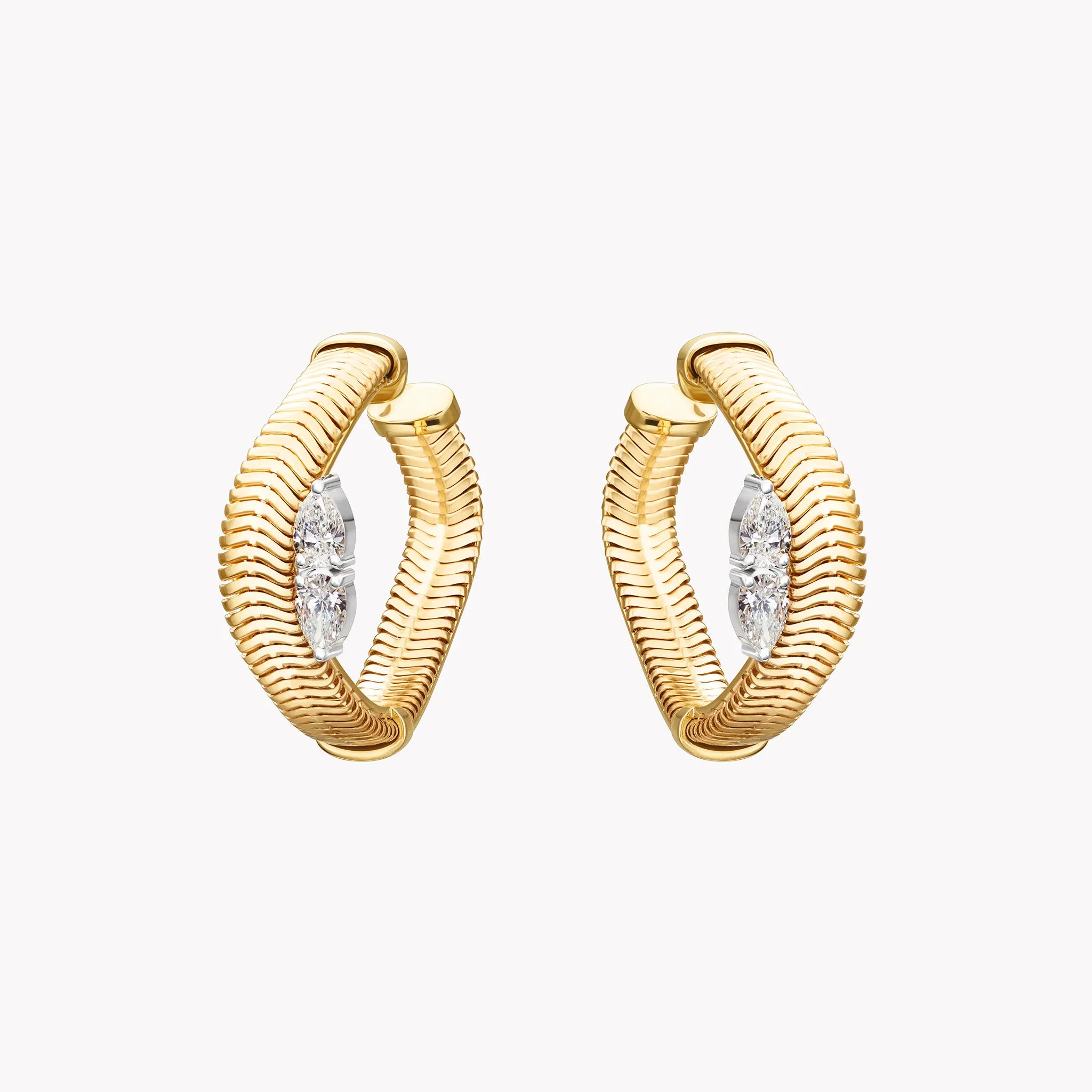 Feelings Small Chain & Diamond Hoop Earrings