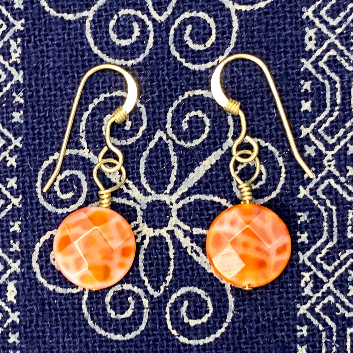 Fire Agate Earrings With Gold-Filled French Earwires