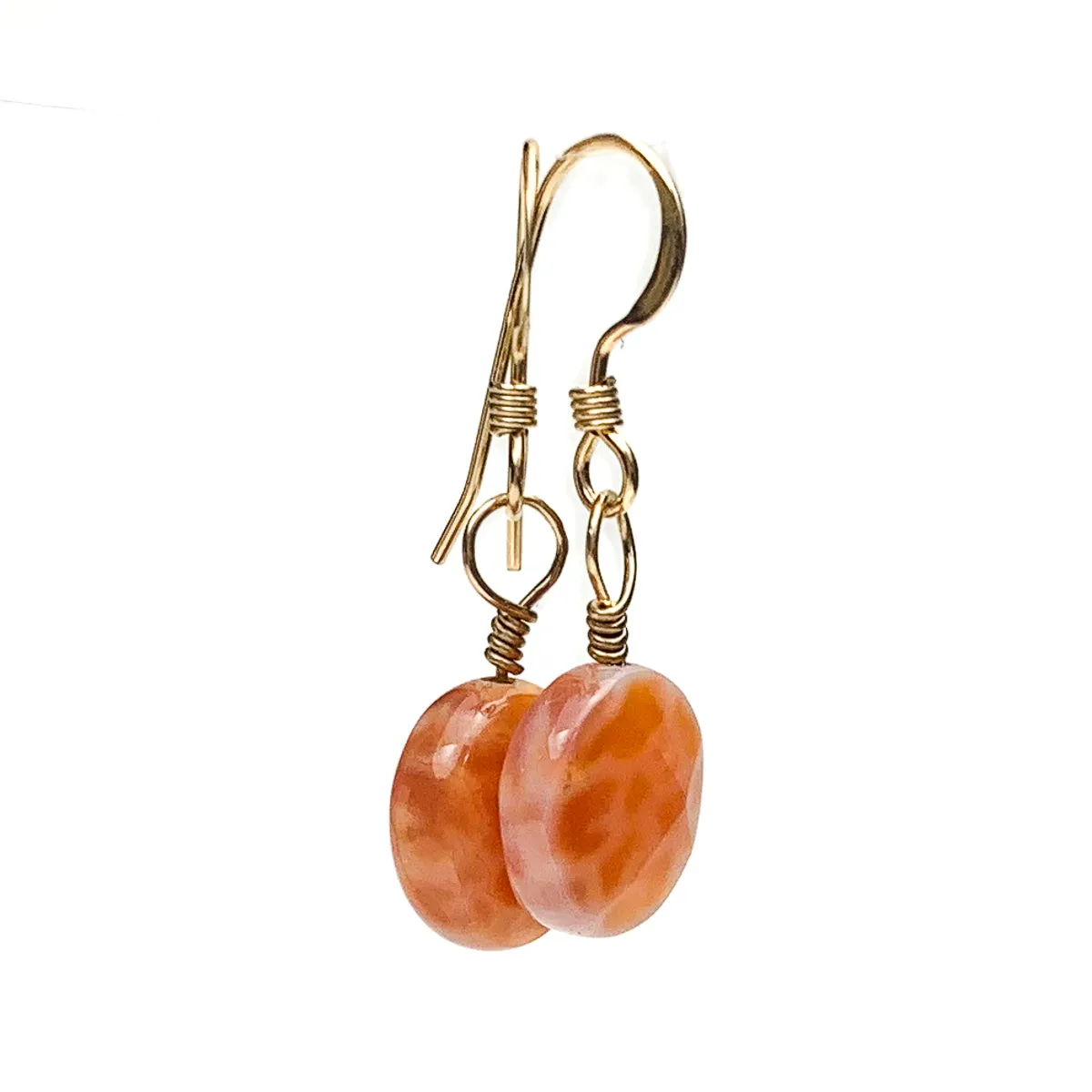 Fire Agate Earrings With Gold-Filled French Earwires