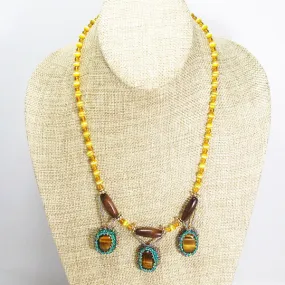 Galina Bead Embroidery Beaded Pendent Necklace