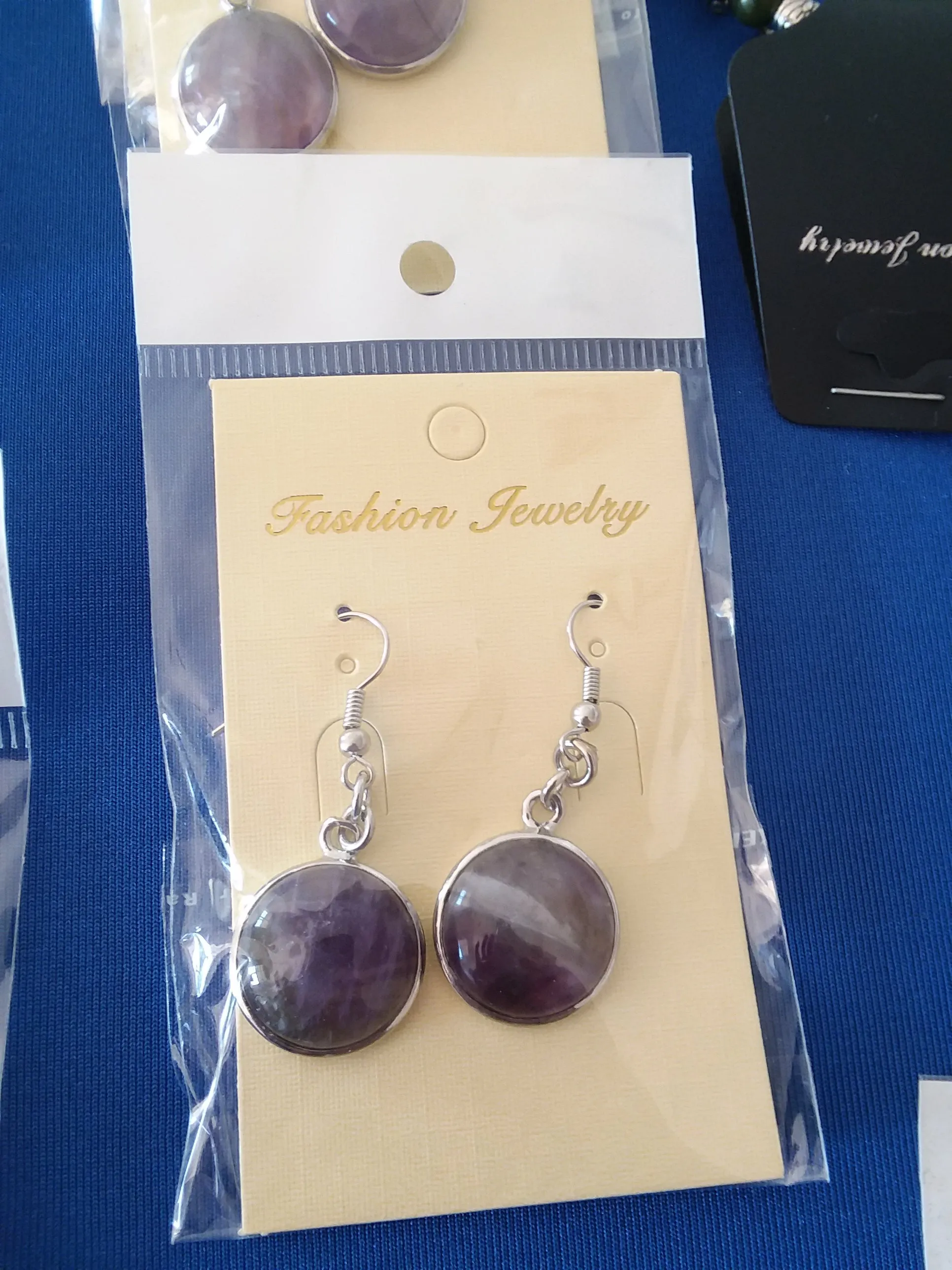 Gemstone Dangle Earrings Amethyst