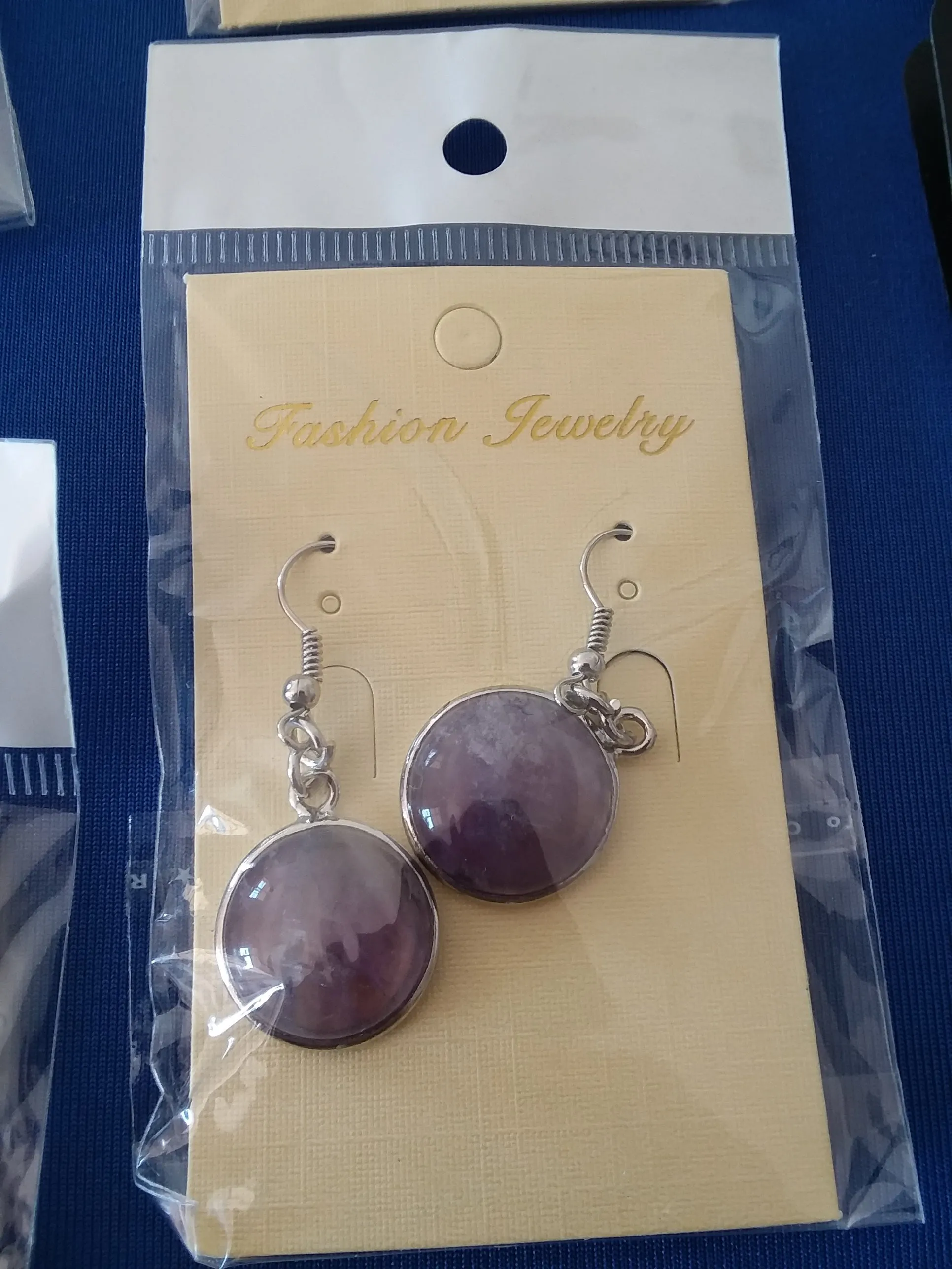 Gemstone Dangle Earrings Amethyst