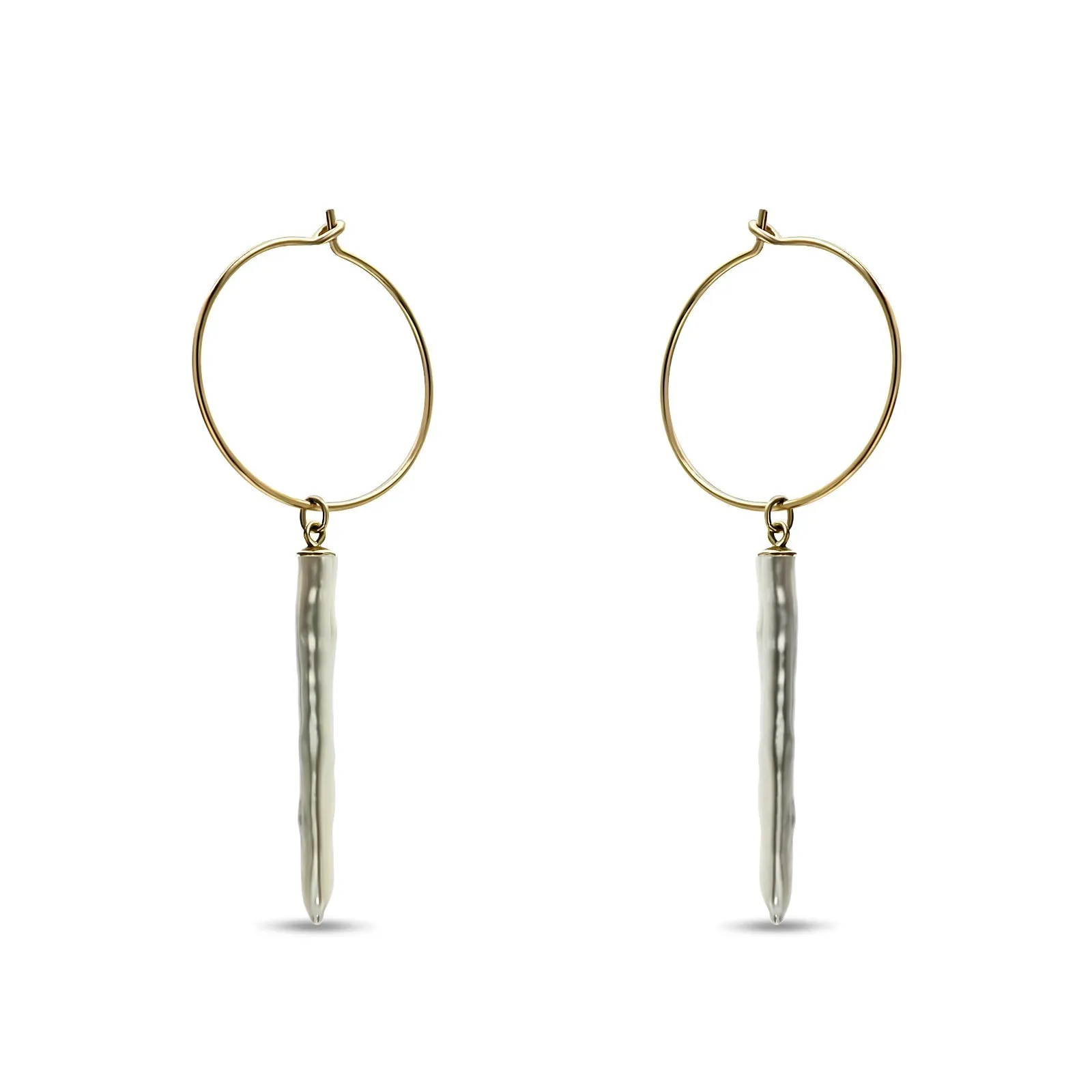 Gold Filled - Freshwater Pearl Hoop Earring