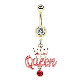 Golden Queen Bee HBIC WildKlass Belly Button Ring