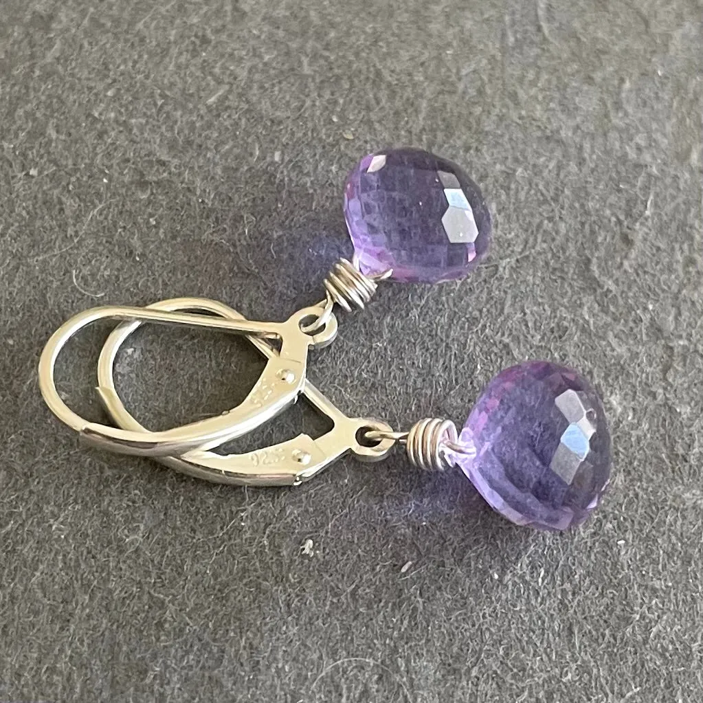 Grape Lavender Dangle Earrings