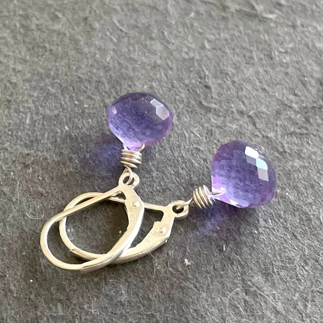 Grape Lavender Dangle Earrings