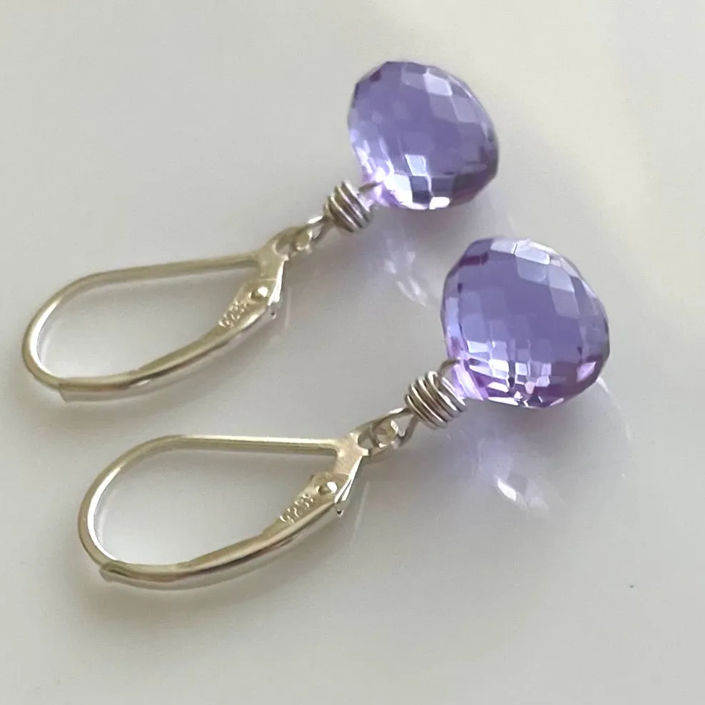 Grape Lavender Dangle Earrings