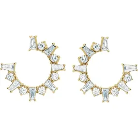 HALF MOON DIAMOND EARRINGS