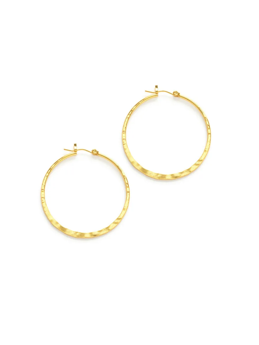 Hammered Pincatch Hoops by Amano Studio