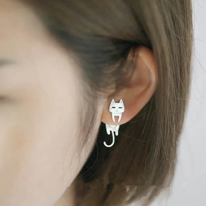 Hangry Cat & Fish Mismatched Earrings