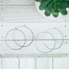 Harley Hammered Wire Hoop Earrings