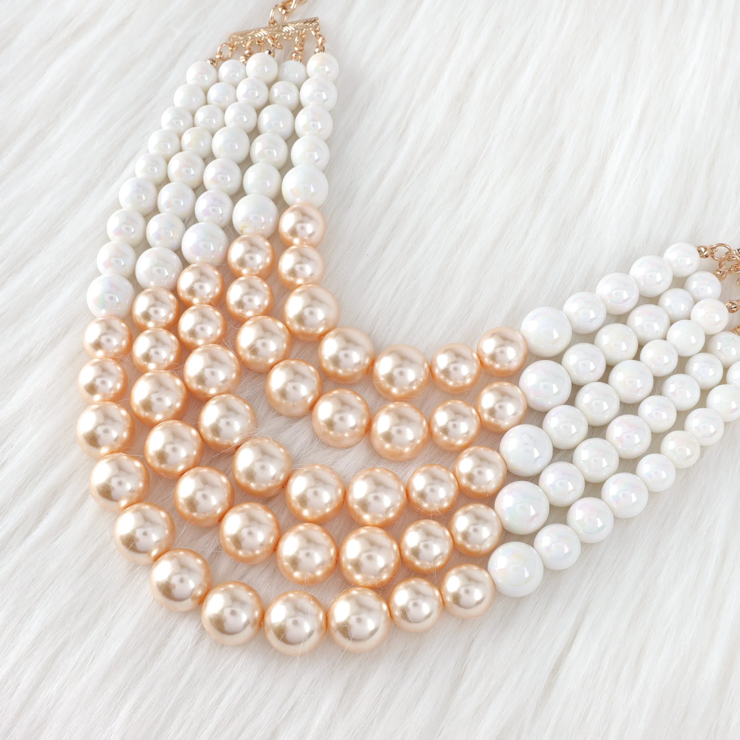 Josephine 5 Strand Pearl Necklace & Earring Set