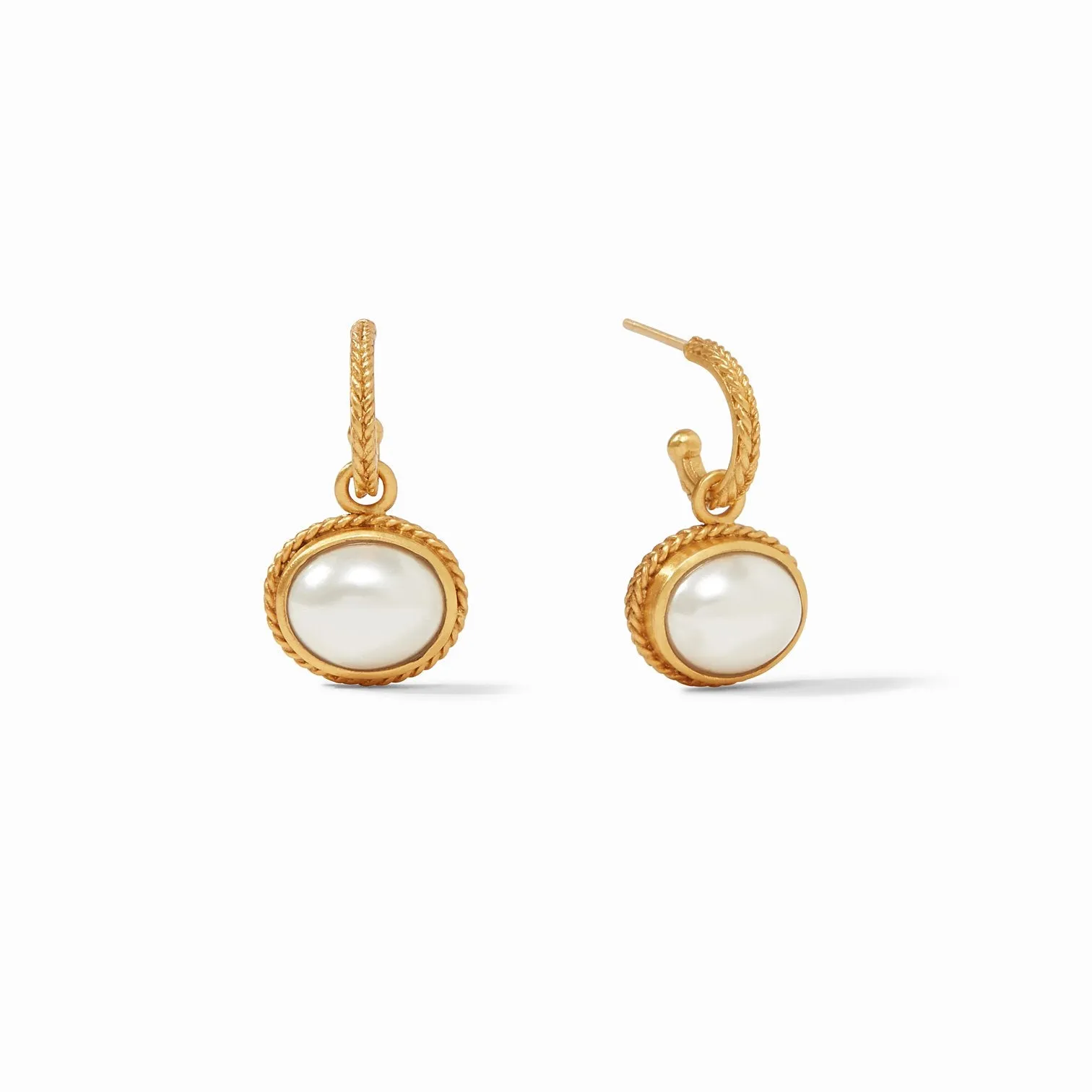 Julie Vos Calypso Hoop and Charm Earring Pearl