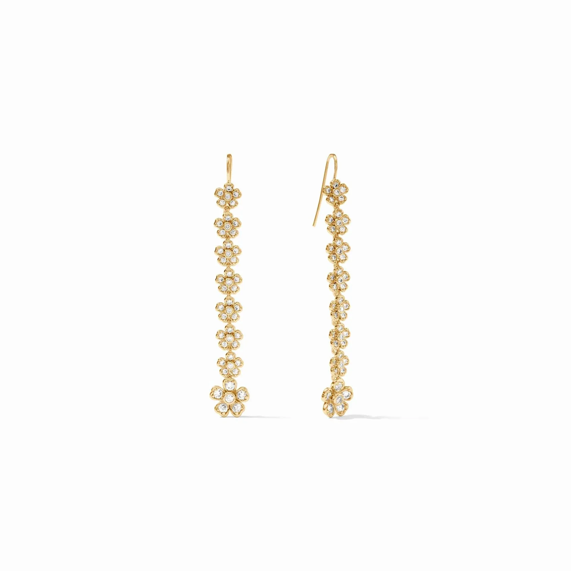 Julie Vos Laurel Tier Earring Gold Cubic Zirconia