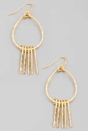 Katrina Teardrop Bar Dangle Earrings  Gold