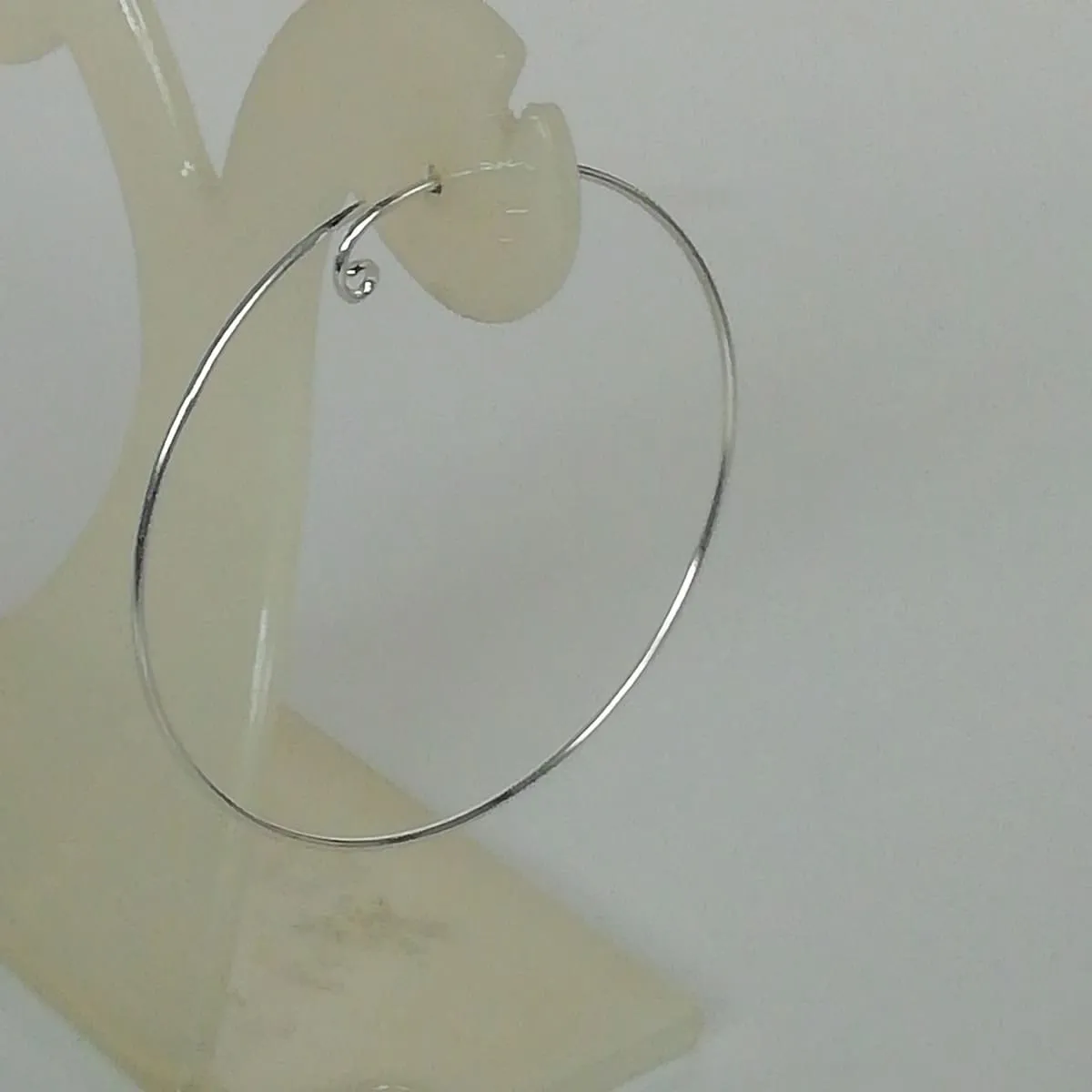 Large silver hoops | 50 mm hoop earrings | Silver jewelry | Minimalist hoops | Silver ear hoops | E226