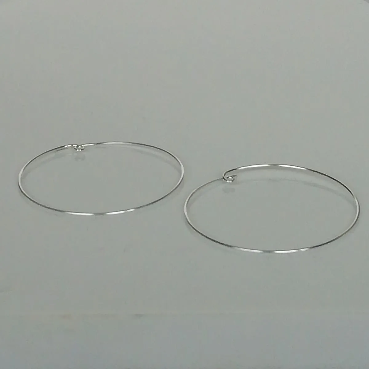 Large silver hoops | 50 mm hoop earrings | Silver jewelry | Minimalist hoops | Silver ear hoops | E226