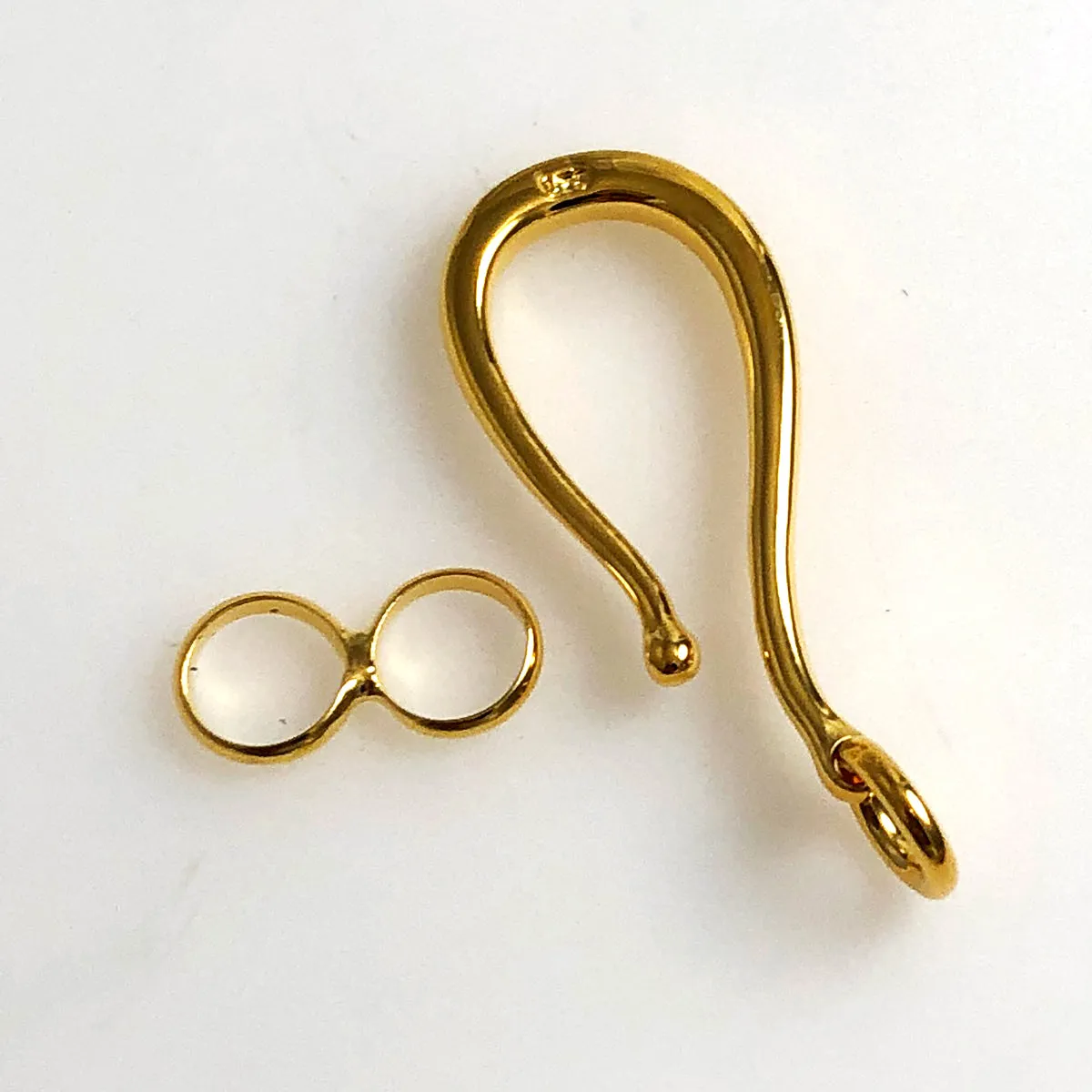 Large Vermeil Hook & Eye Clasp Sterling Gold