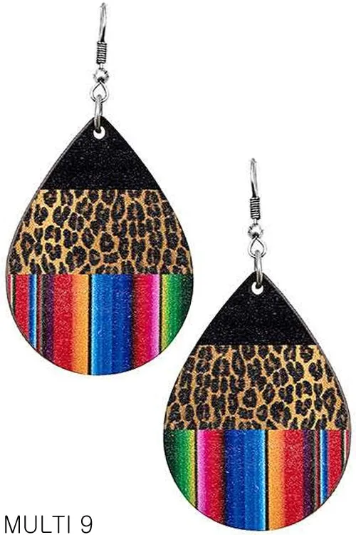 Leather Teardrop Shape Earrings