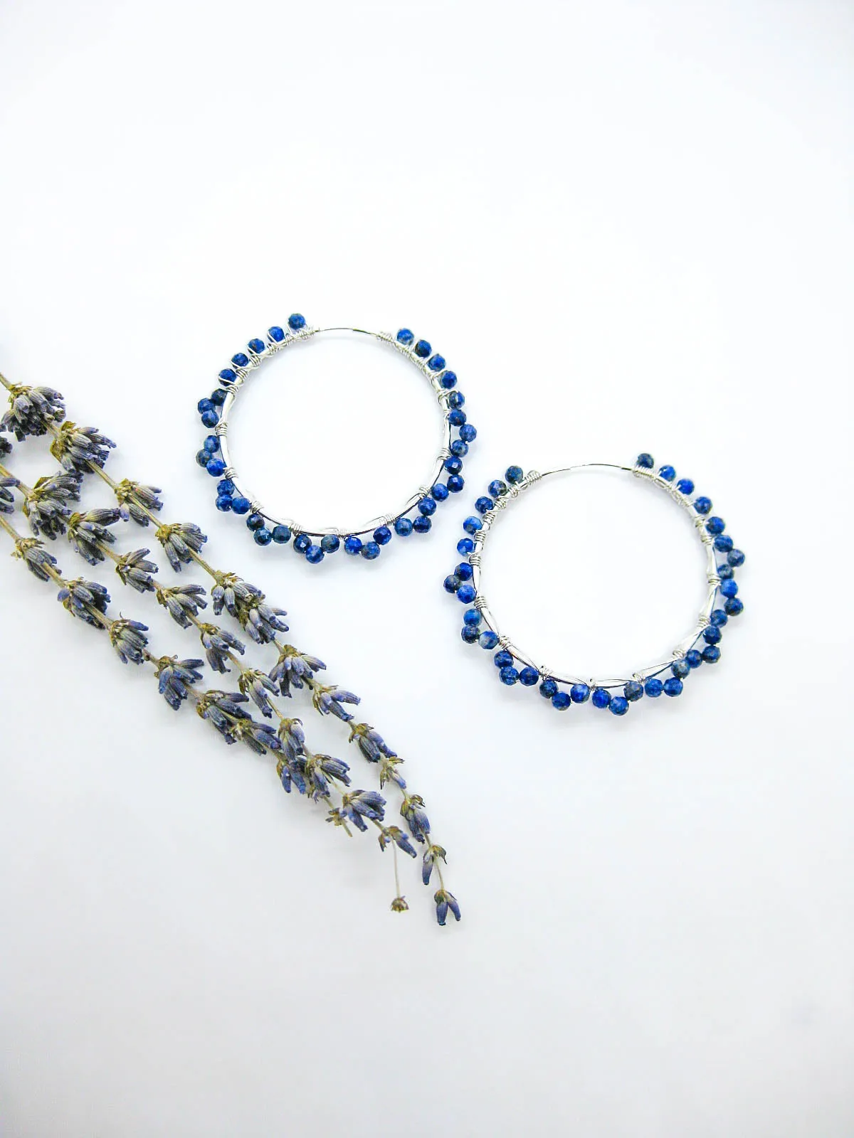 Leilani: Lapis Hoops - e601