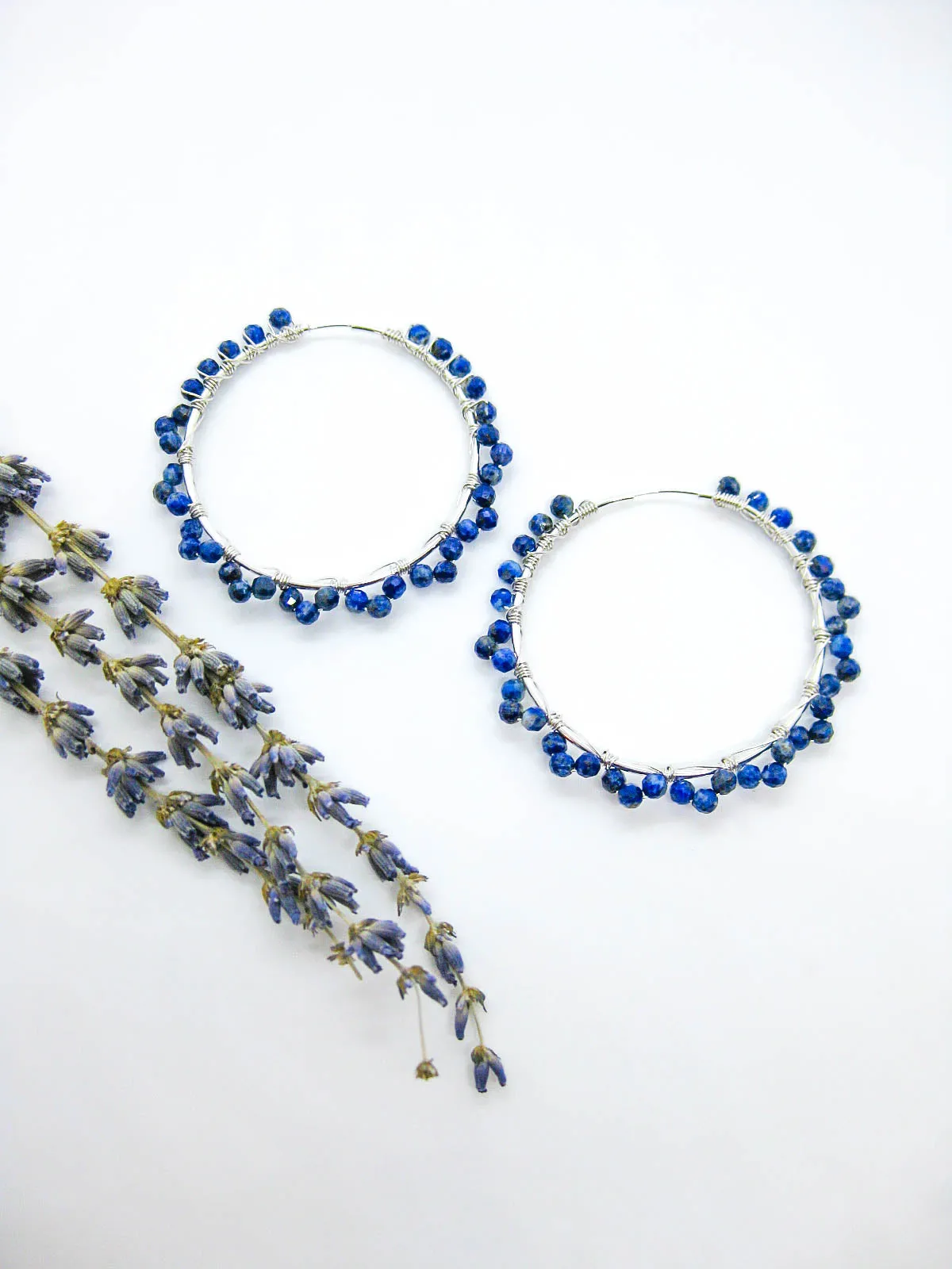 Leilani: Lapis Hoops - e601