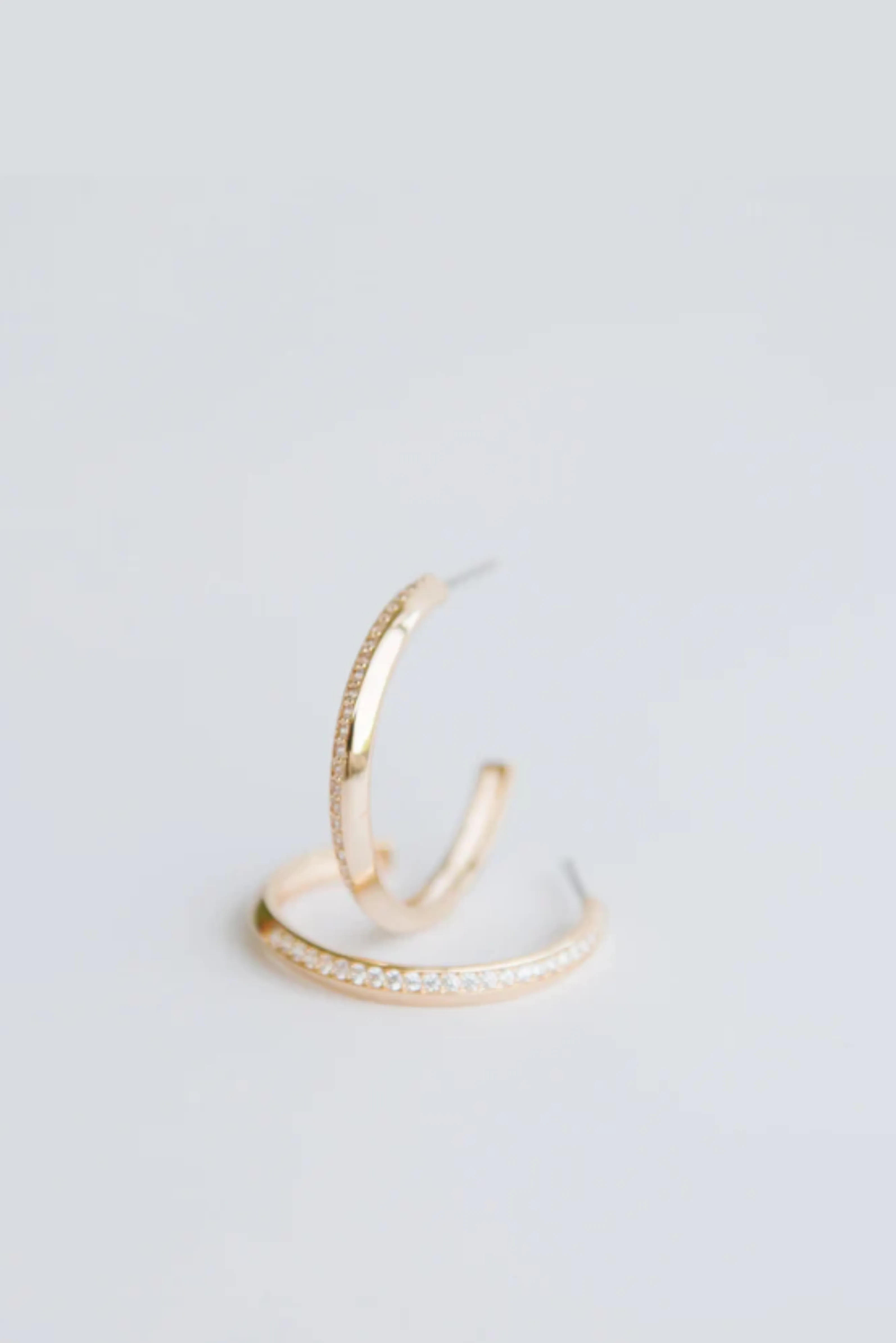 Leith Embellished Gold Hoops