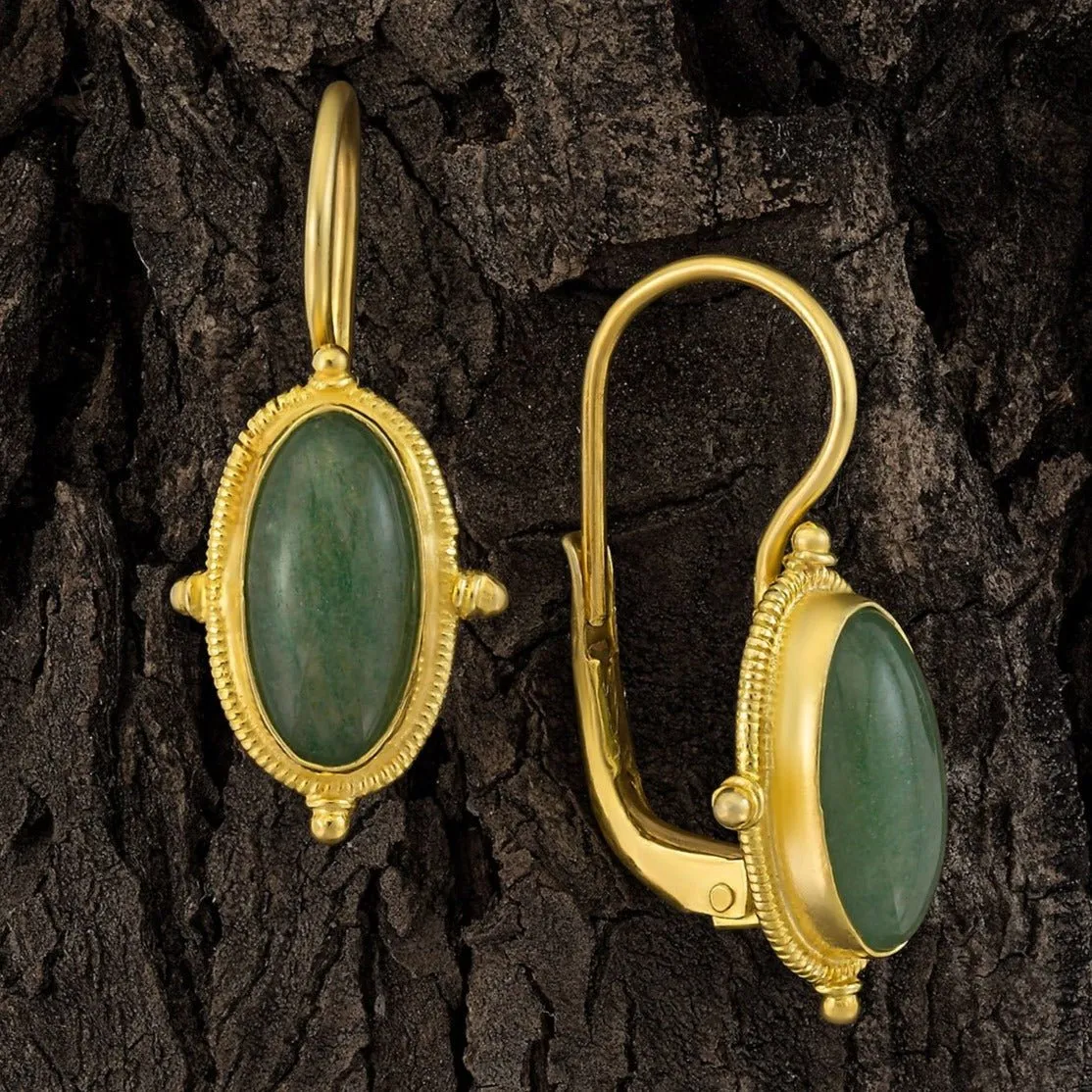 Lewis Carroll Aventurine Earrings