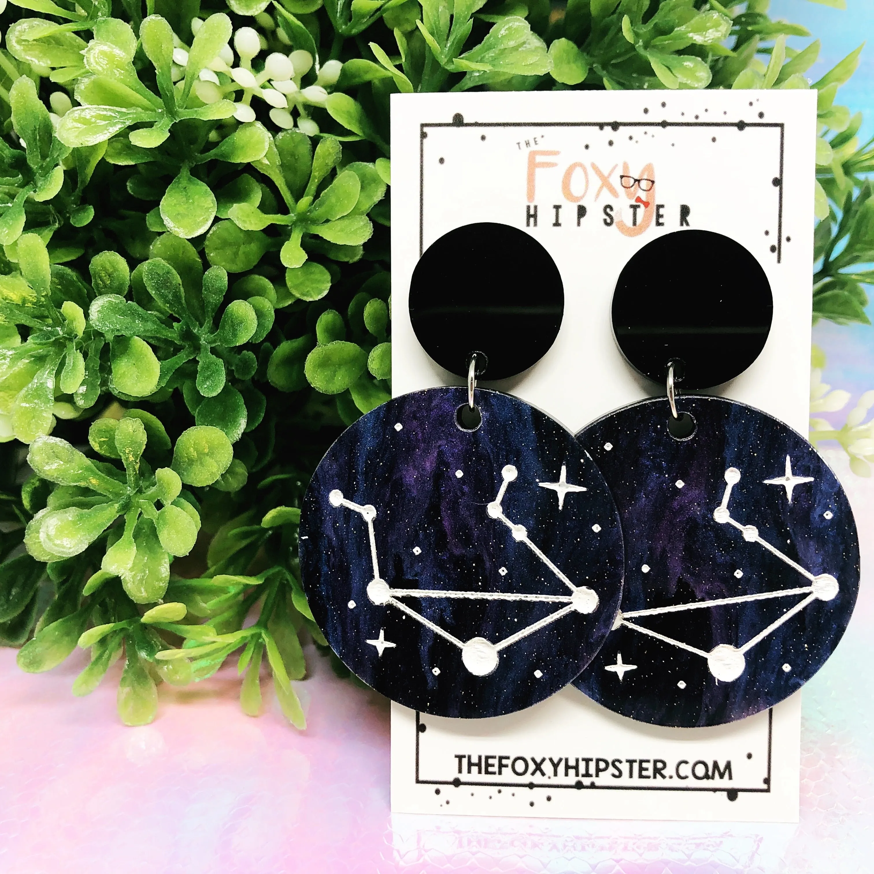 LIBRA Astrology Zodiac Constellation Dangle Drop Earrings