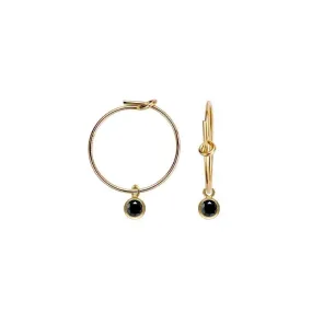 Little Black Bezel Hoop Earrings